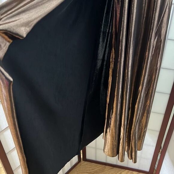 Zara Metallic Bronze Wrap Dress - Picture 6 of 9